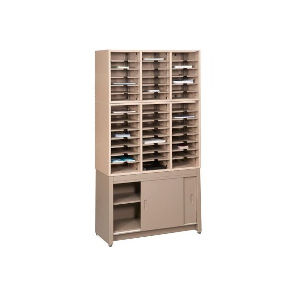 Datum Filing Systems Legal Literature Cabinet Rack, Sapelli Mahogany Laminate Top Medium Gray Finish LC7253-L25-T23 - main